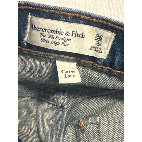 Abercrombie & Fitch The '90s Straight Vera High Rise 26/2 Curve Love like new - Picture 1 of 5